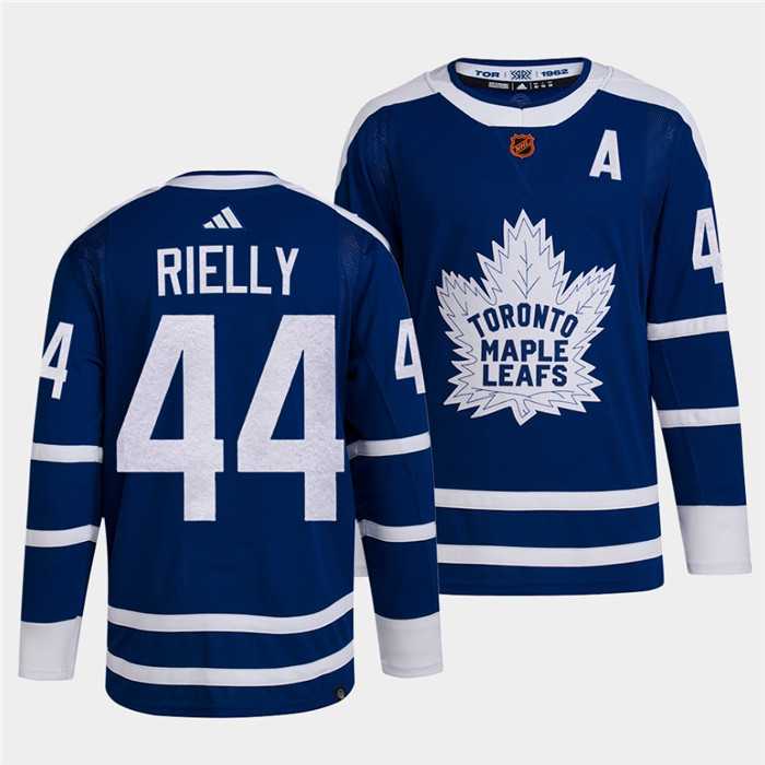 Men%27s Toronto Maple Leafs Black #44 Morgan Rielly Blue 2022 Reverse Retro Stitched Jersey Dzhi->toronto maple leafs->NHL Jersey